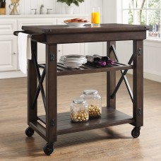 Laurel Foundry Modern Farmhouse Gladstone Kitchen Island with Wooden Top LFMF1633